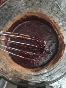 chocolate beet cake mixture combined