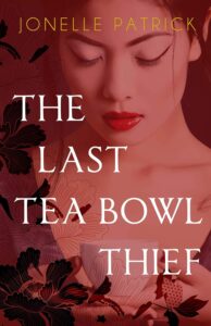 Last Teabowl Thief cover. Asian woman looking at down. perfect for a literary adventure to a Japanese Tea ceremony